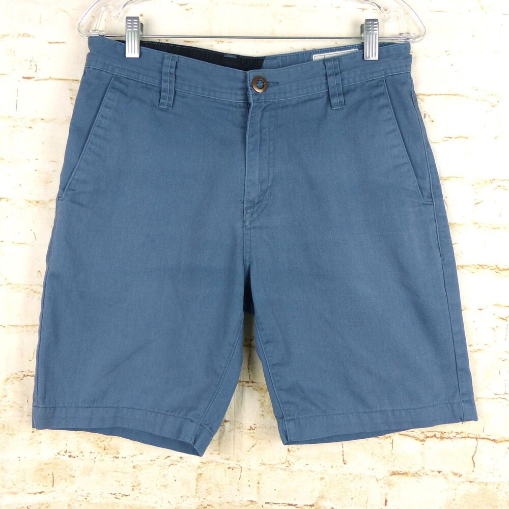 Volcom Shorts Mens 30x8.25 Blue Frickin Drifter Chino Walk Skate Surf Casual